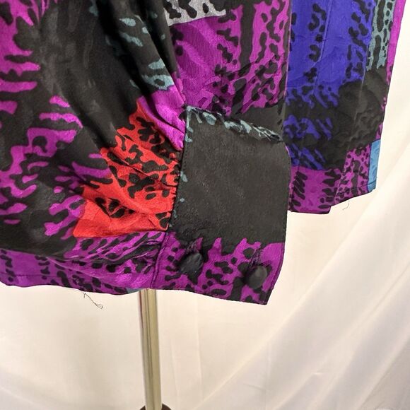 Vintage Lillie Rubin Francesca of Damon Silk Button Up Top Size 4 - Picture 7 of 10